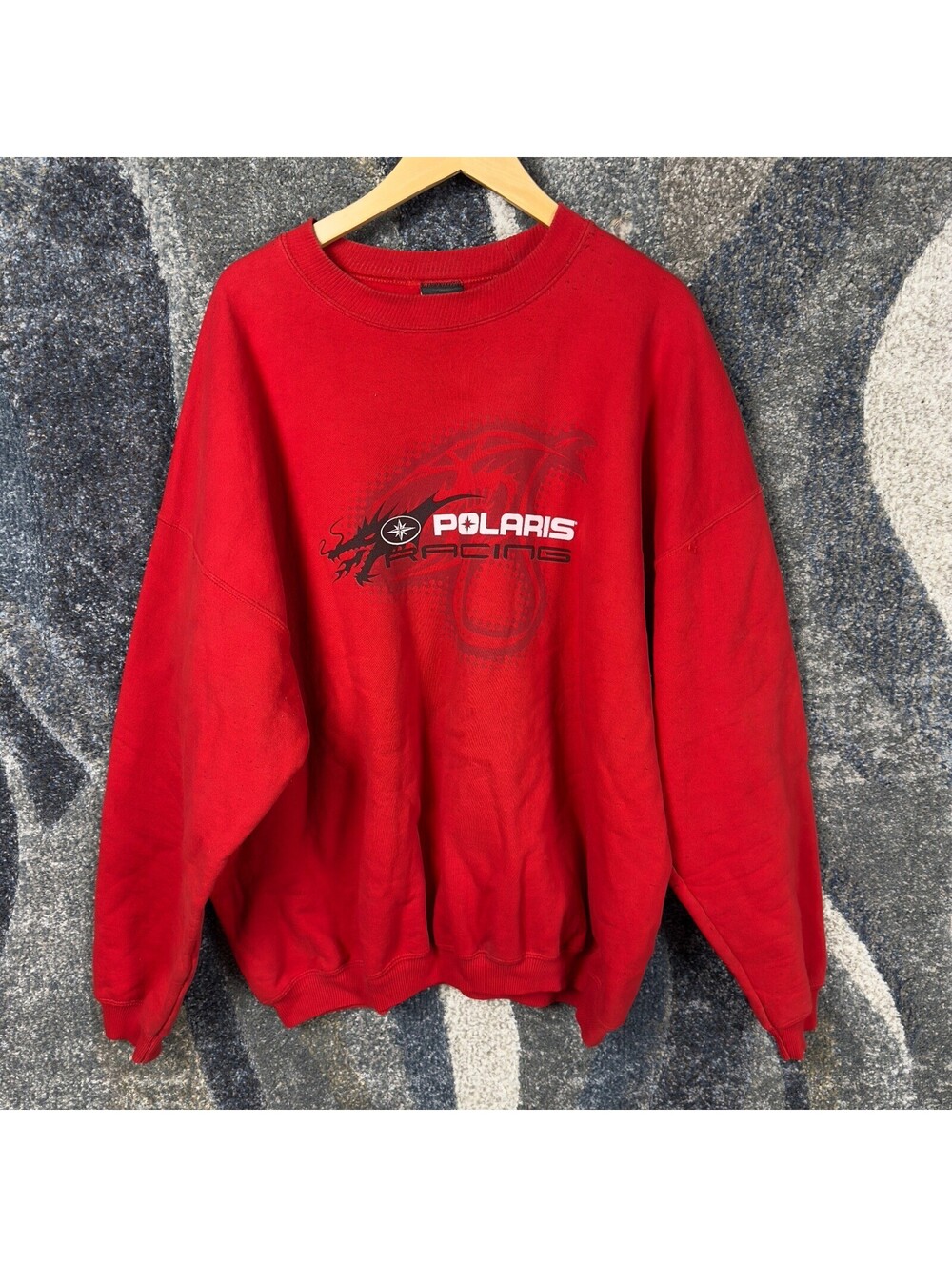 Vintage Polaris Racing Sweatshirt Mens 2XL Red Dragon